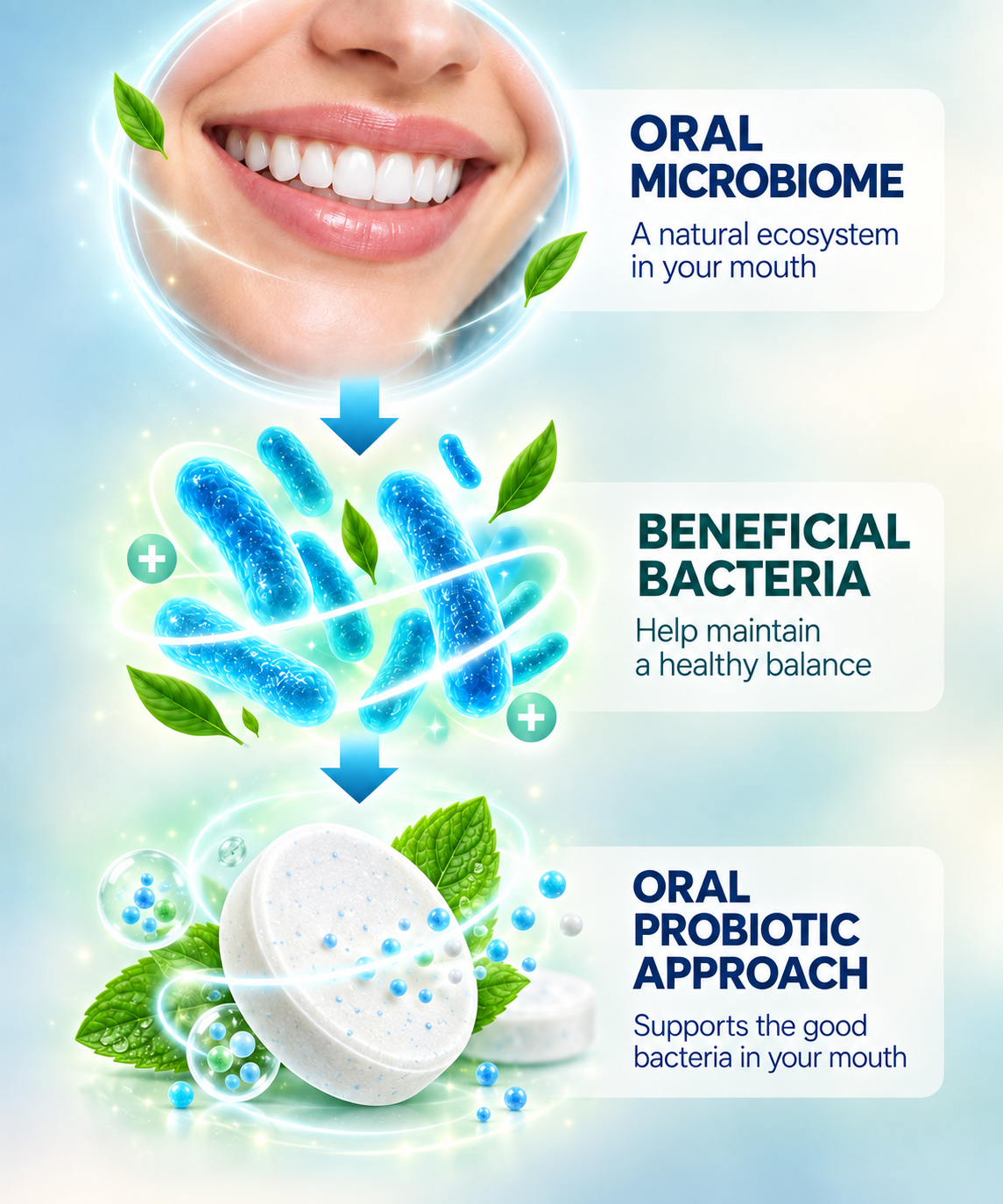 Oral microbiome to beneficial bacteria to oral probiotic approach